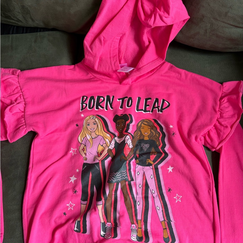 Barbie Hot Pink 'Born to Lead' Kids Hoodie